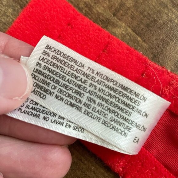 Wacoal 36DD Bra Red Seduction Lace Demi Underwire Sheer Unlined 851155 - Picture 8 of 8